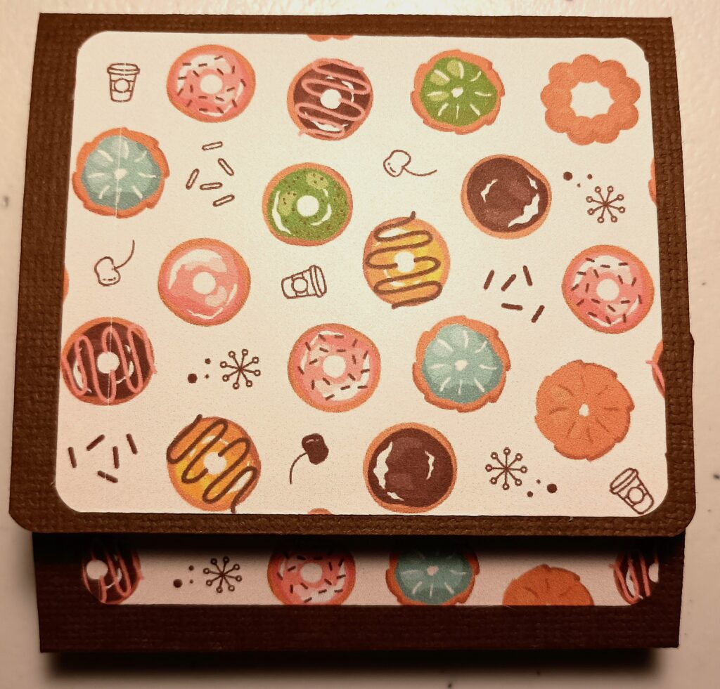 3x3 Sticky Notepad with multicolored donuts pattern