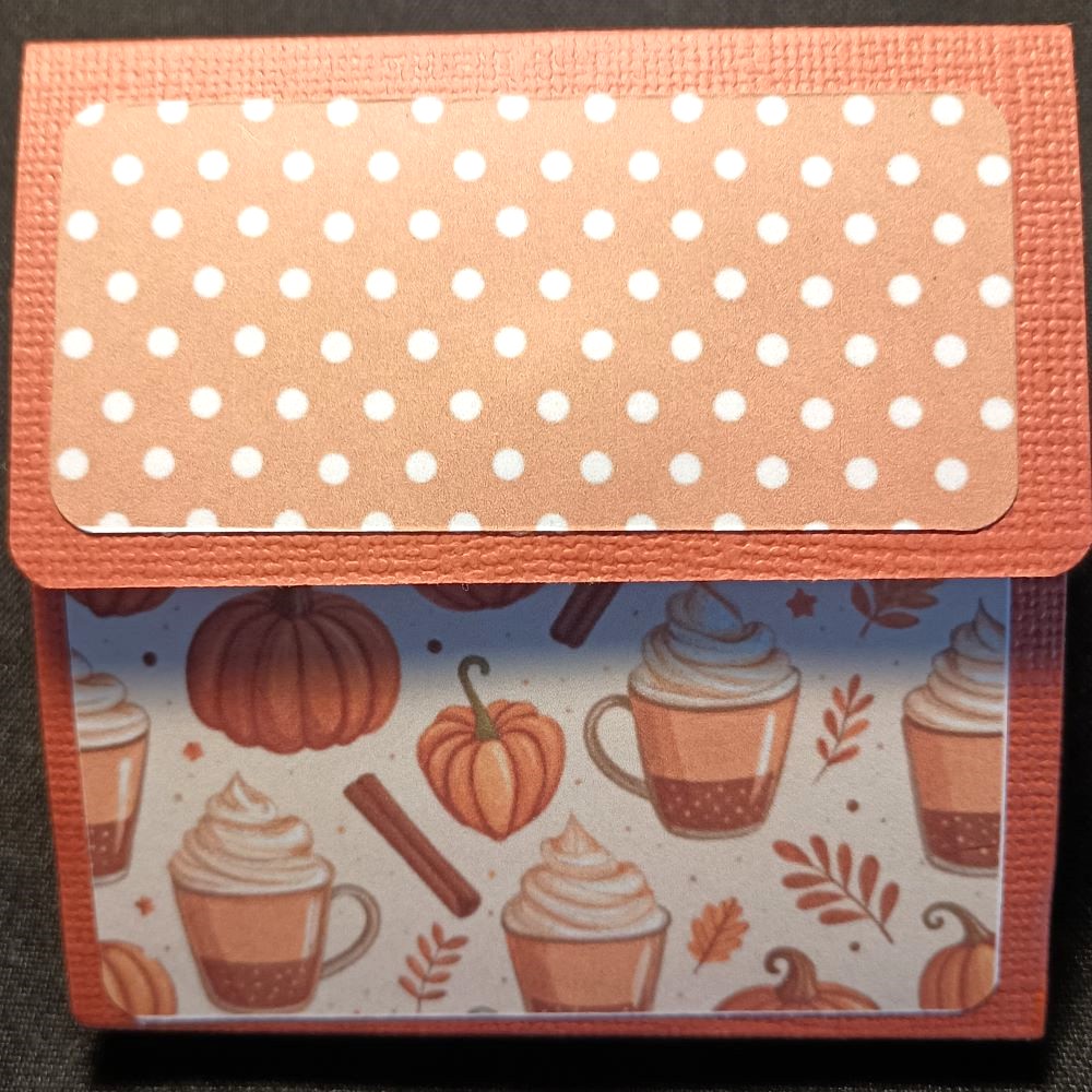 Orange Polka dot and pumpkin spice latter 3x3 Sticky Notepad