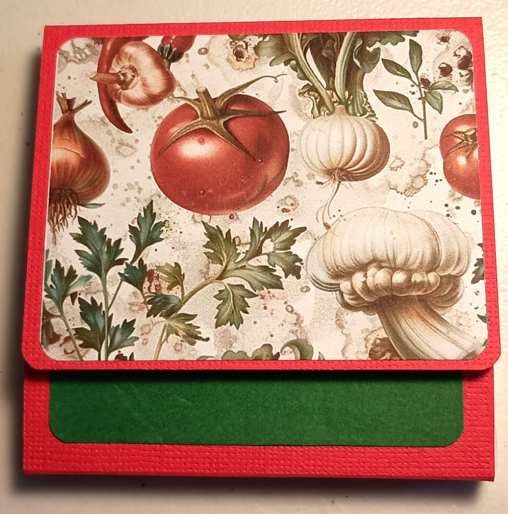 3x3 Notepad with Tomato Garlic and Herb pattern paper