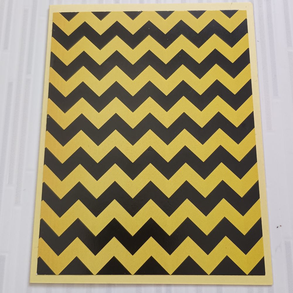 Yellow and Black Chevron Standard Blank Greeting Card