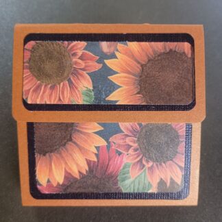 Dark Fall sunflowers on bronze background 3x3 sticky notepad