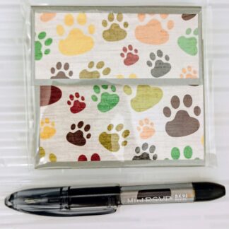 Paw Print Sticky Notepad with Mini Pen Set - Navy
