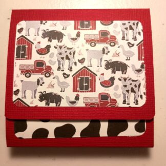 Black red and white farm animal and barn print sticky notepad
