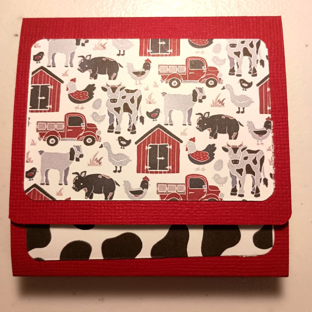 Black red and white farm animal and barn print sticky notepad