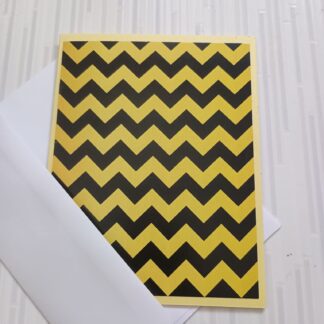 Yellow Black Chevron Get Well Card with envelope