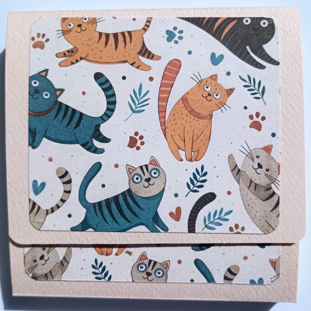 Boho colored happy illustrated cats sticky notepad gift